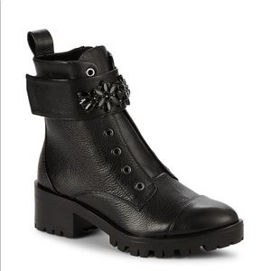 Karl Lagerfeld Paris Textured Side-Zip Booties
